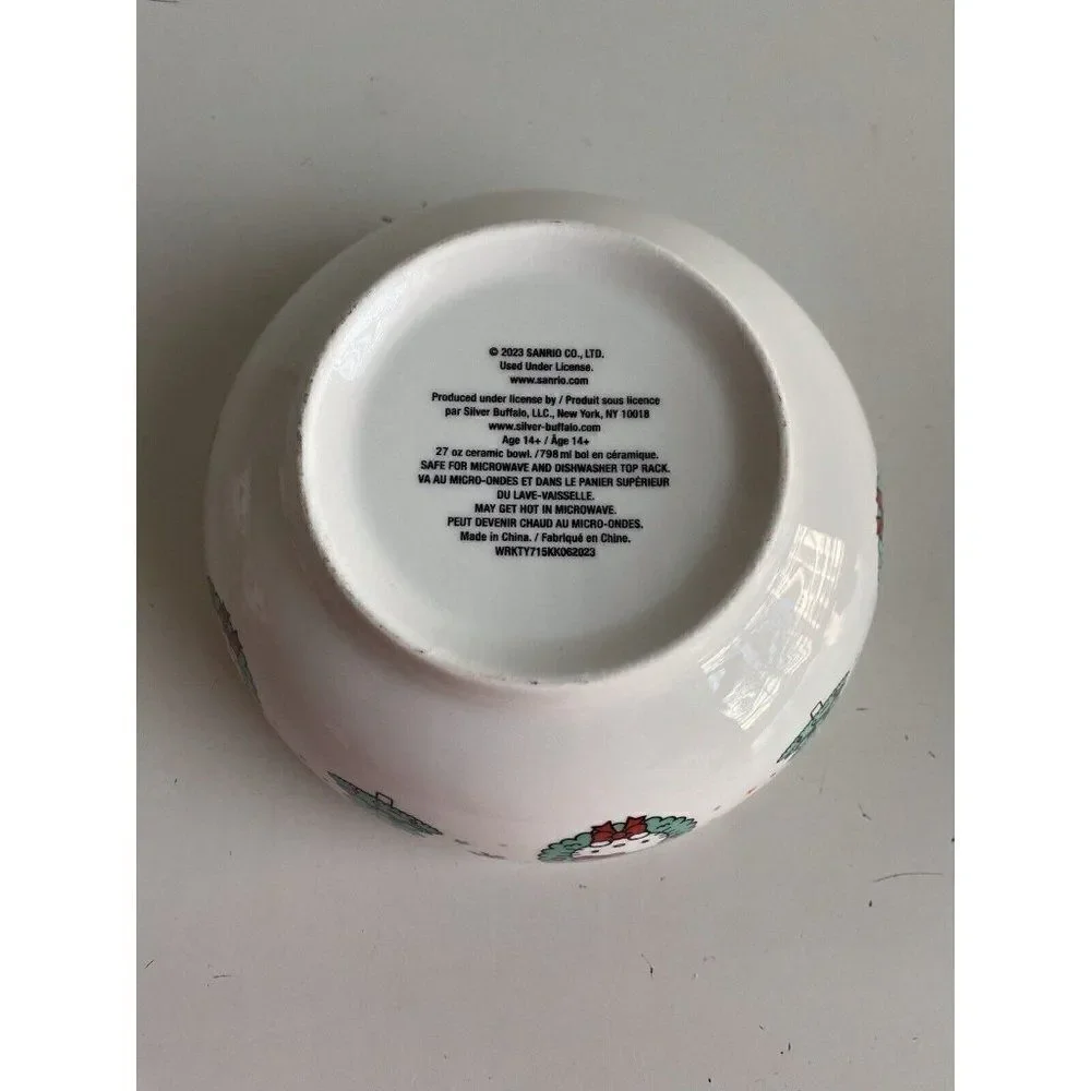 Set Of 3‎ Sanrio Hello Kitty Ceramic 27 Oz Bowl Christmas Tree Dress Snowflake